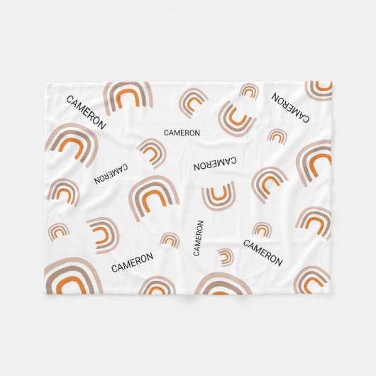 パーソナライズされた子供部屋モダンレインボーベビー フリースブランケット (正面(横))