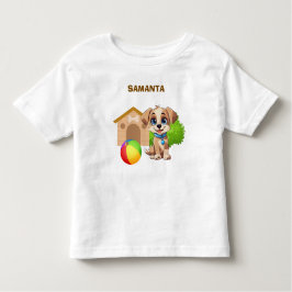 パーソナライズされた子犬の幼児用Tシャツ トドラーTシャツ