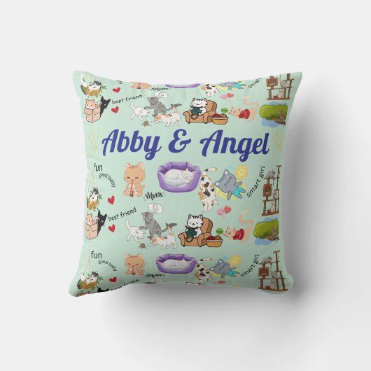 パーソナライズされた子猫愛 クッション (裏面)