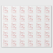 パーソナライズされた季節のごあいさつ赤いスクリプト ラッピングペーパー (フラット)