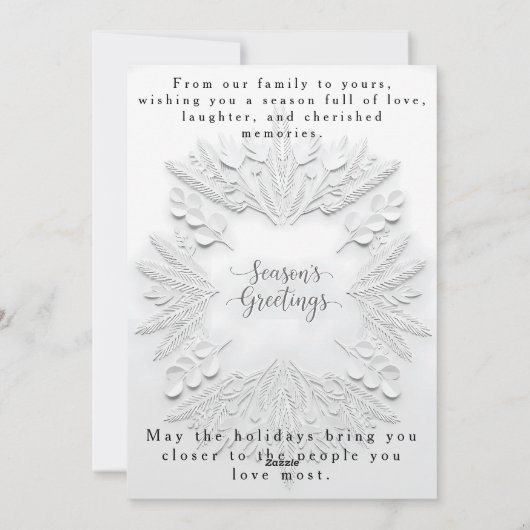 パーソナライズされた季節の挨拶 シーズンカード (裏面)