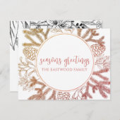 パーソナライズされた季節の挨拶 ホリデー ノート カード (正面/裏面)