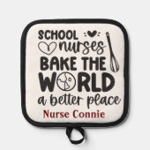 パーソナライズされた学校ナースが世界を焼き上げる 鍋敷き (正面)