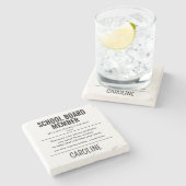 パーソナライズされた学校委員おもしろい ストーンコースター (横)