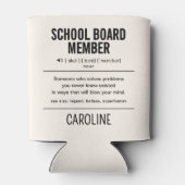 パーソナライズされた学校委員おもしろい 缶クーラー (裏面)