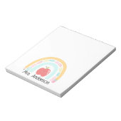 パーソナライズされた学校給食レインボー先生 ノートパッド (回転)