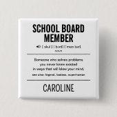 パーソナライズされた学校運営委員 面白い 缶バッジ (正面)