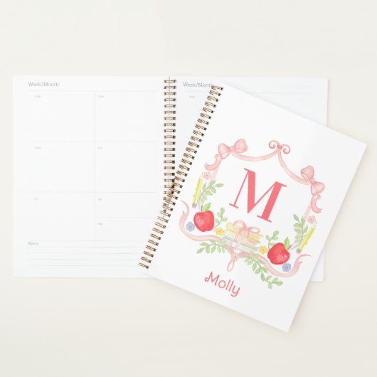 パーソナライズされた学紋 |モノグラム プランナー手帳 (ディスプレー)