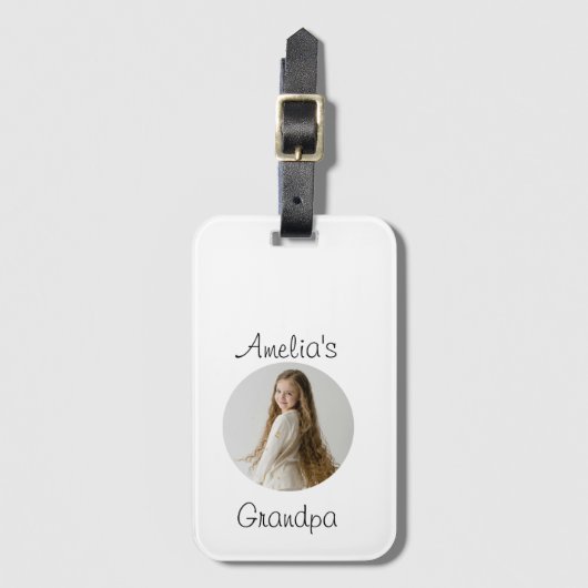 パーソナライズされた孫ギフト – 孫顔- ラゲッジタグ (正面縦)