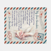 パーソナライズされた孫親愛毛布祈で フリースブランケット (正面(横))