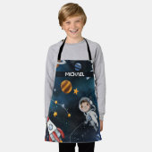 パーソナライズされた宇宙の休日 エプロン (着用した状態)