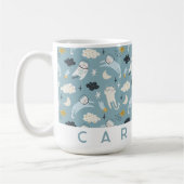 パーソナライズされた宇宙猫マグ | かわいい名前をカスタムする コーヒーマグカップ (左)