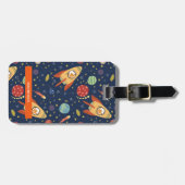 パーソナライズされた宇宙猫荷札 ラゲッジタグ (正面横)