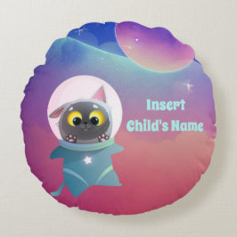 パーソナライズされた宇宙猫装飾用クッション ラウンドクッション
