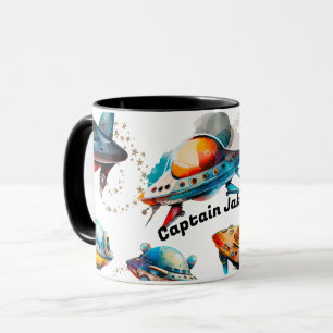 パーソナライズされた宇宙船マグ マグカップ