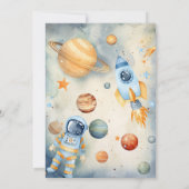 パーソナライズされた宇宙誕生日テンプレート 招待状 (裏面)