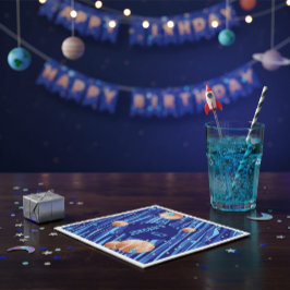 パーソナライズされた宇宙銀河の誕生日 スタンダードカクテルナプキン