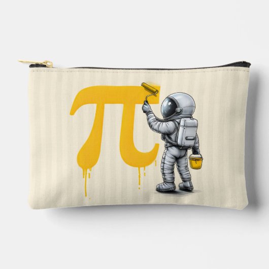 パーソナライズされた宇宙飛行士の絵画πシンボル円周率の日 アクセサリーポーチ (正面)