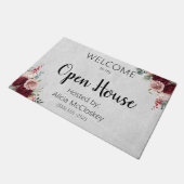 パーソナライズされた実在エステートエージェントオープンハウスフローラ ドアマット (アングル)