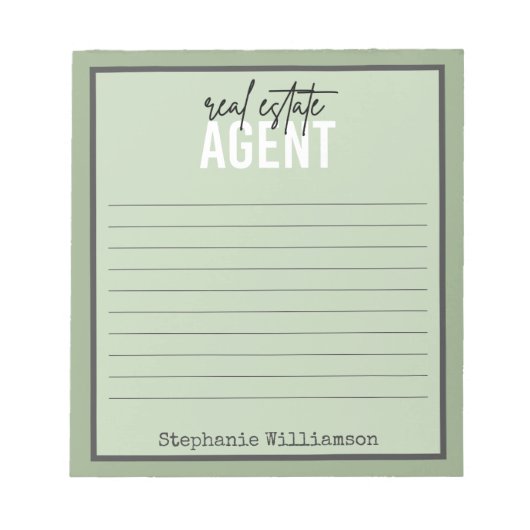 パーソナライズされた実在不動産仲介業者 ノートパッド (正面)