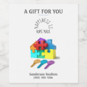 パーソナライズされた実在代理 ワインラベル (シングルラベル)