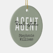 パーソナライズされた実在代理 |不動産仲介業者ギフト セラミックオーナメント (右)