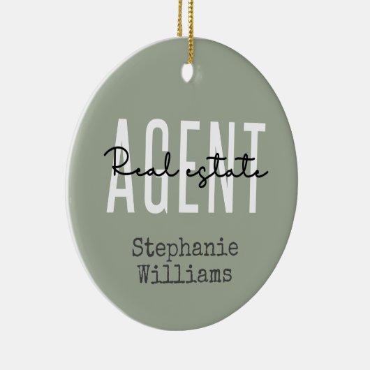 パーソナライズされた実在代理 |不動産仲介業者ギフト セラミックオーナメント (右)