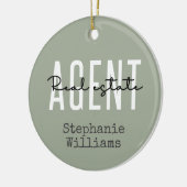 パーソナライズされた実在代理 |不動産仲介業者ギフト セラミックオーナメント (左)