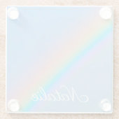 パーソナライズされた実在虹 ガラスコースター (裏面)