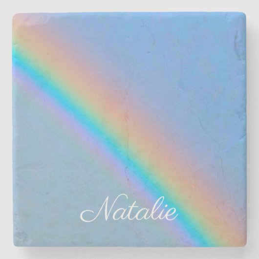 パーソナライズされた実在虹 ストーンコースター (正面)