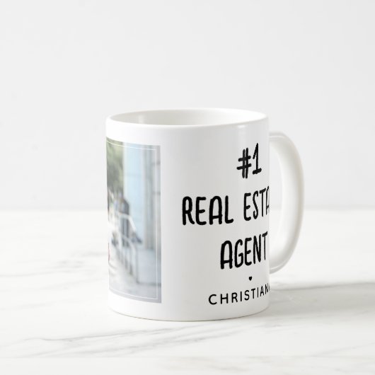 パーソナライズされた実在Estate Agent写真 コーヒーマグカップ (正面右)