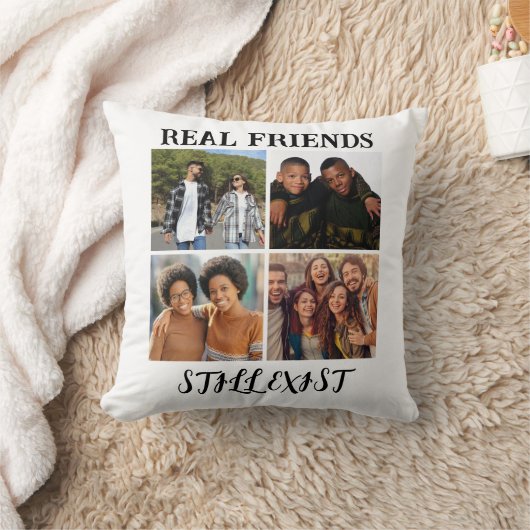 「パーソナライズされた実在Friends Still Exist」写真 クッション (ブランケット)