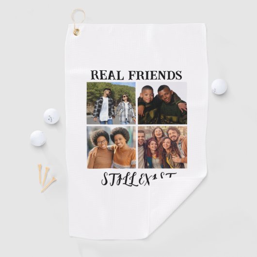 「パーソナライズされた実在Friends Still Exist」写真 ゴルフタオル (インサイチュ)