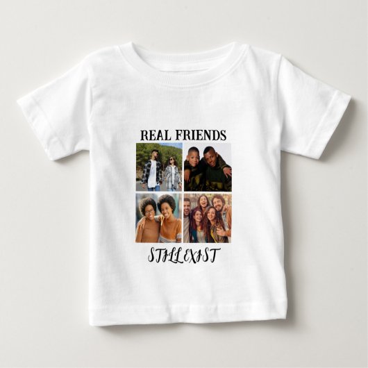 「パーソナライズされた実在Friends Still Exist」写真 ベビーTシャツ (正面)