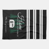 「パーソナライズされた家は駐車場」 キッチンタオル (横)