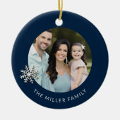 パーソナライズされた家族のクリスマス セラミックオーナメント (正面)