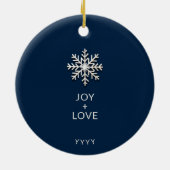 パーソナライズされた家族のクリスマス セラミックオーナメント (裏面)