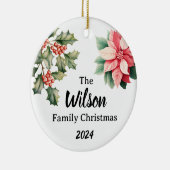 パーソナライズされた家族のクリスマス セラミックオーナメント (右)