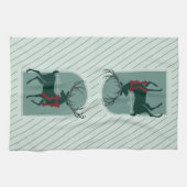 パーソナライズされた家族の名エレガント前 キッチンタオル (横)