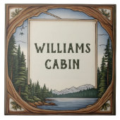 パーソナライズされた家族の姓キャビン姓プラーク タイル (正面)