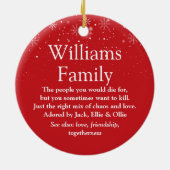 パーソナライズされた家族の定義 セラミックオーナメント (裏面)
