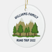 パーソナライズされた家族旅行 セラミックオーナメント (左)