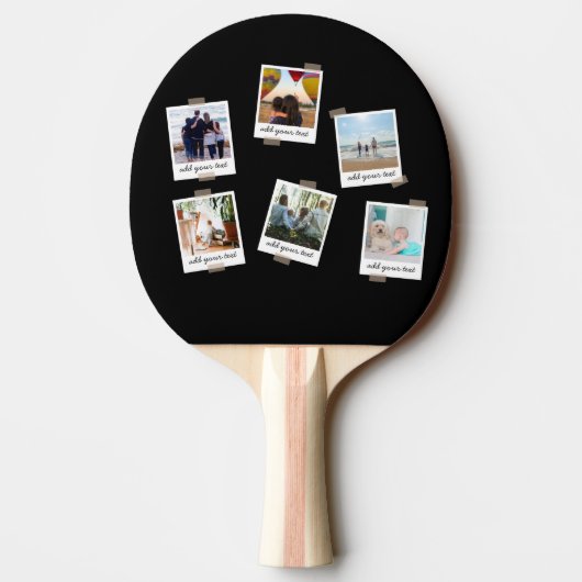 パーソナライズされた家族6フォトカスタム卓球 卓球ラケット (裏面)