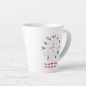 パーソナライズされた射手座〔占星術の〕十二宮図誕生日ギフト カフェラテマグ (右アングル)