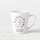 パーソナライズされた射手座〔占星術の〕十二宮図誕生日ギフト カフェラテマグ (右)
