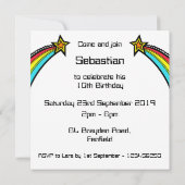 パーソナライズされた射撃、 発砲スター誕生日招待状 (裏面)