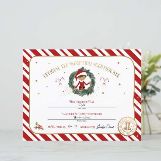 パーソナライズされた小妖精や小人養子縁組証明書 (スタンド正面)