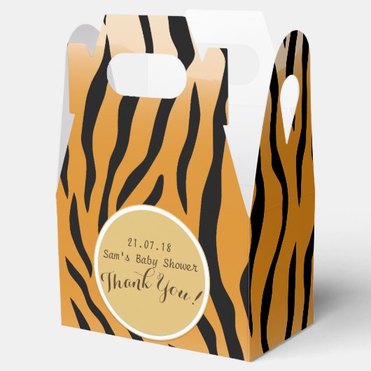 パーソナライズされた屋根型ボックス トラ印刷 フェイバーボックス (オープン)