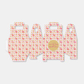 パーソナライズされた屋根型ボックス ピンク ゴールド フラミンゴ フェイバーボックス (折り畳みなし)