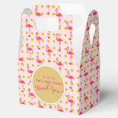 パーソナライズされた屋根型ボックス ピンク ゴールド フラミンゴ フェイバーボックス (オープン)